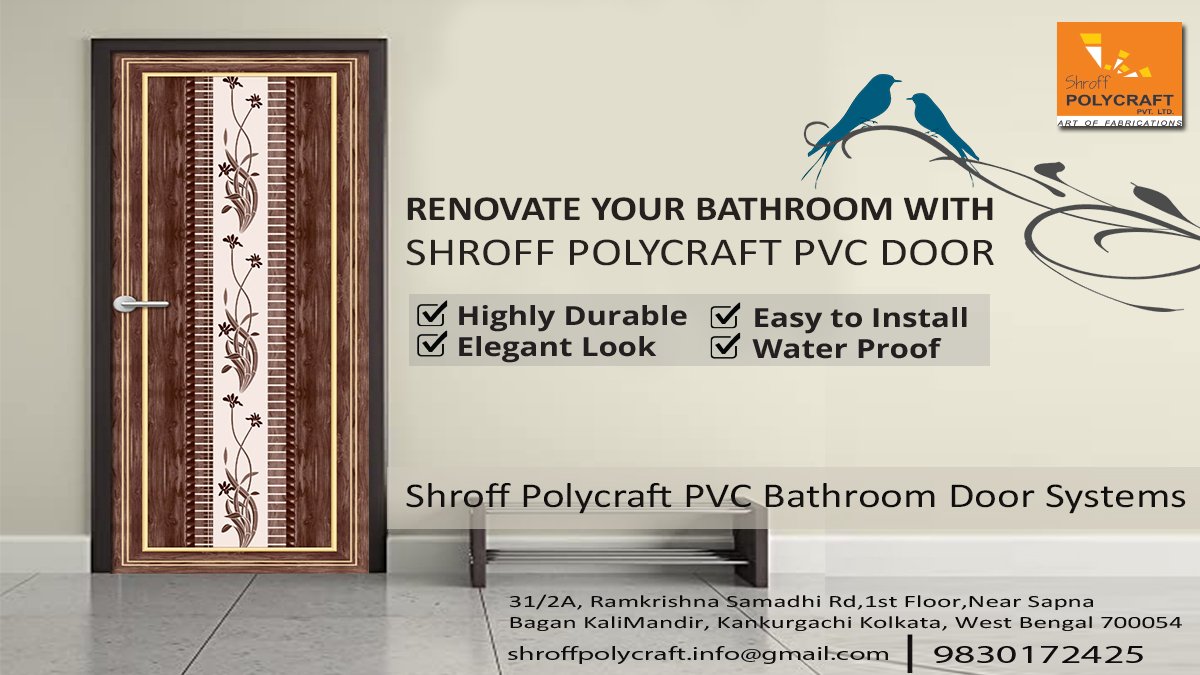 PolycraftShroff's tweet photo. Beautify your House with Shroff Polycraft PVC Bathroom Doors. Variety of designs are available. For Enquiries: Call 9830172425 or Email at shroffpolycraft.info@gmail.com
#PVCBathroomDoor #PVCToiletDoor #PVCDoor #ShroffPolycraft https://t.co/F1nKKGCOjo