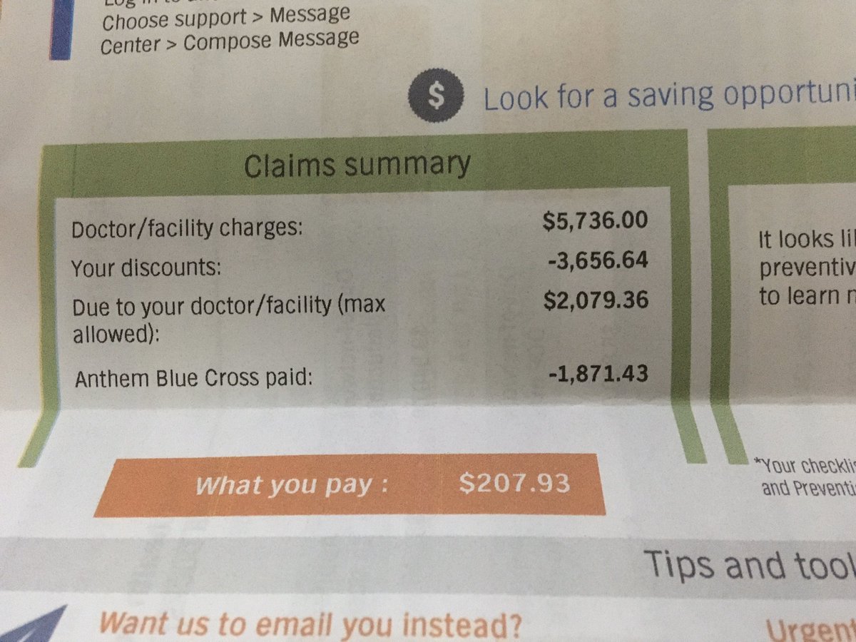¿Cuánto cuesta en California una visita de 5 minutos al hospital para poner un par de puntos en una herida sin mayor importancia? (Hilo para más detalles) tl;dr: 1925€ con seguro, 5311€ sin seguro.