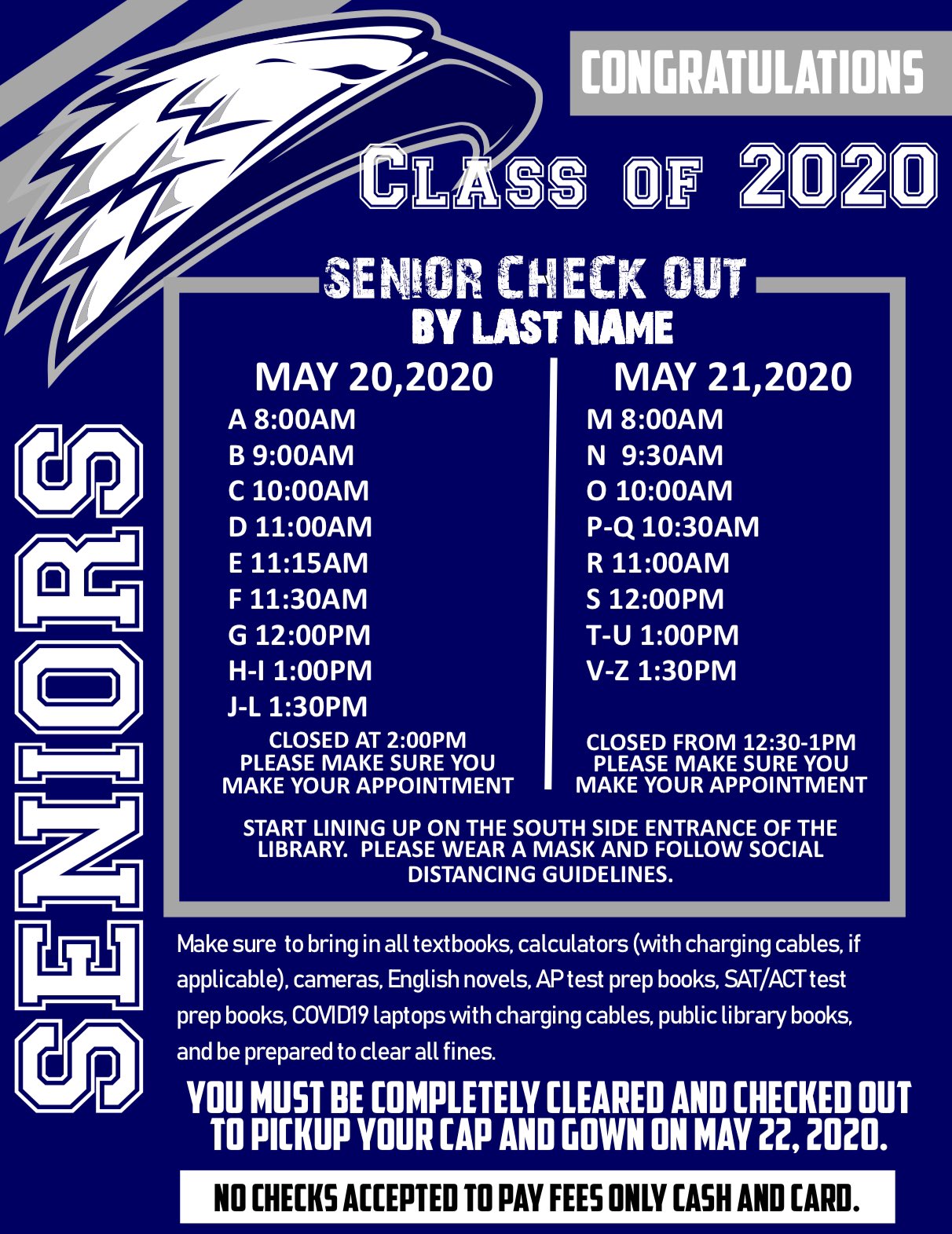 Summitasb Senior Check Out Please Make Sure You Arrive At Your Assigned Time By Last Name Classof