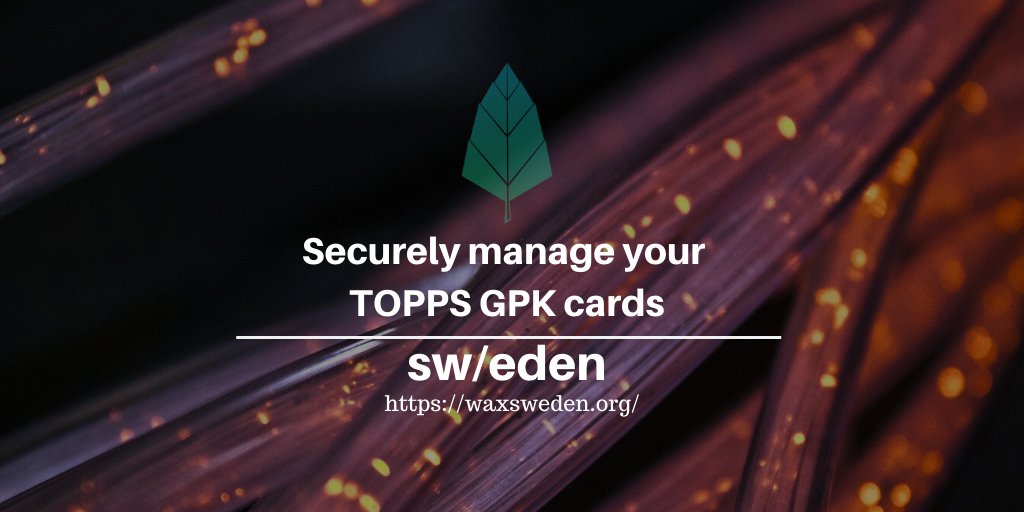 We just published an article on how you securely can manage your <a href="/Topps/">Topps</a>  GPK cards on the <a href="/WAX_io/">WAX</a>  Blockchain.

If you are new to blockchain or EOSIO, take the time and learn what you can do. 
waxsweden.org/how-to-securel… #GPKWAXPACKS