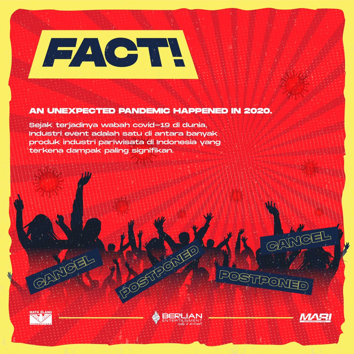 Sejak adanya wabah Covid 19, banyak event/show yang ditunda bahkan batal. Namun, haruskah kita menyerah dengan kondisi ini? 

Saatnya merasakan PENGALAMAN SERU DI ERA BARU. #DriveInKonser 'Nonton Seru dari Mobil', segera menghadirkan hiburan dengan cara yang berbeda. Datang ya!