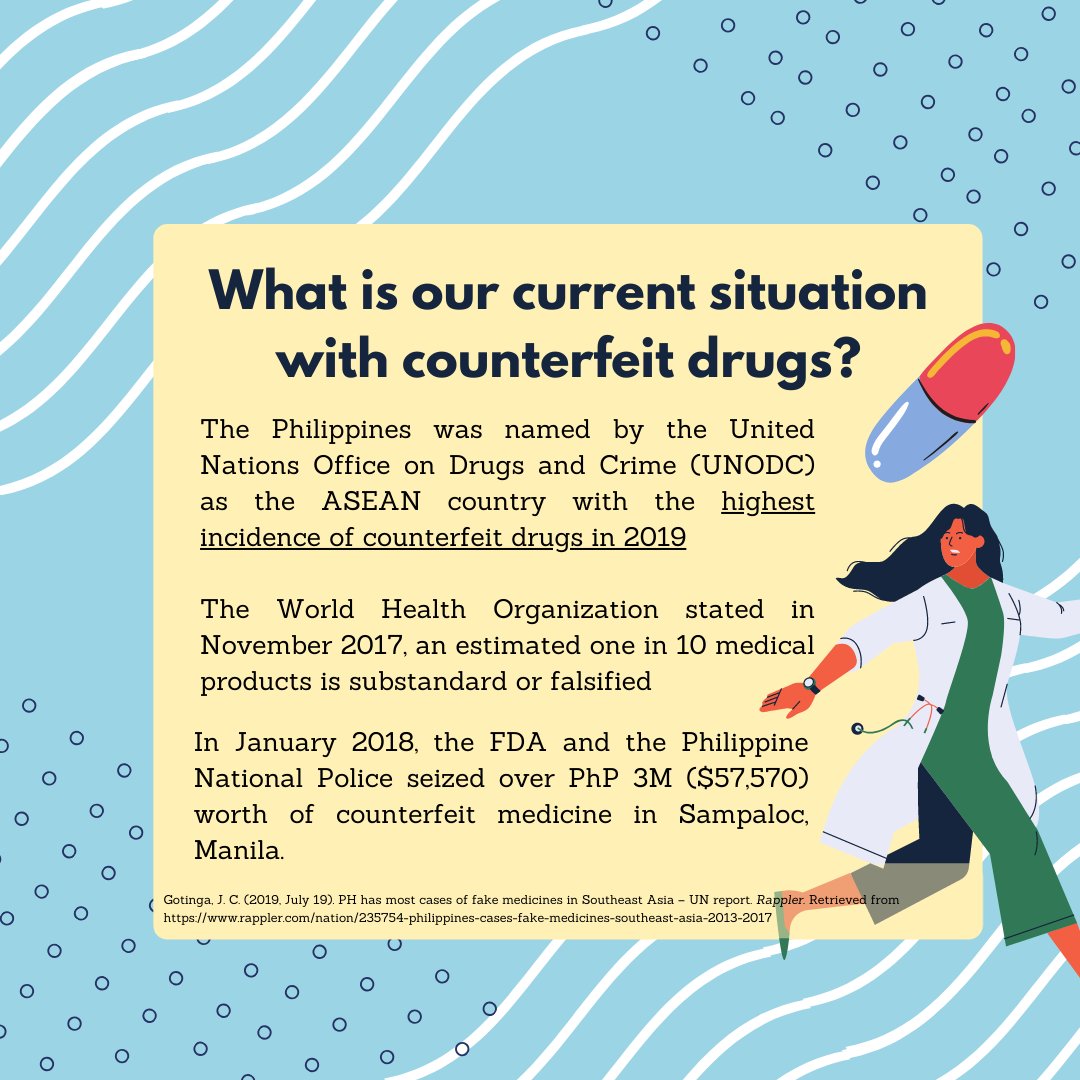 Philippines is reported to have the highest incidence of counterfeit drugs among ASEAN countries in 2019.