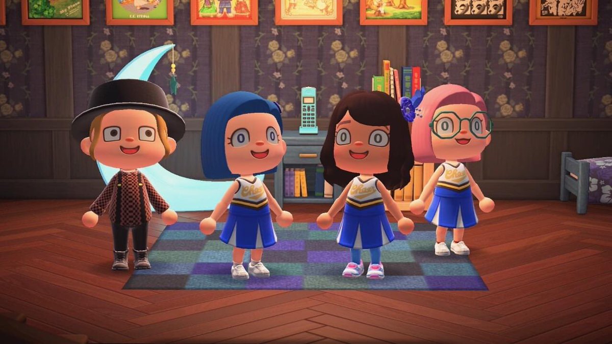 t3chkitty's tweet photo. Hi @johnestanislau hereโs some goofy photos we did on #AnimalCrossingNewHorizon with our emotes! Hope these make you laugh. We miss you! ๐๐๐ @annettesoccer4 @CalicatMc @Ashe_Dazaray #TeamJetSet #NintendoSwitch https://t.co/JcLTw2NOAV