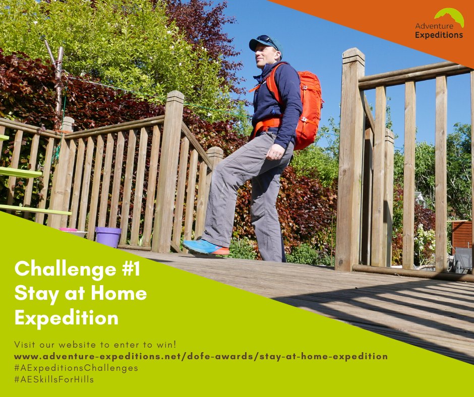 Lockdown Challenge #1 Stay at Home Expedition! You don’t need to be a DofE participant to enter, our competitions are open to all. Visit our website to enter: adventure-expeditions.net/dofe-awards/st…
#AExpeditionsChallenges
#AESkillsForHills
