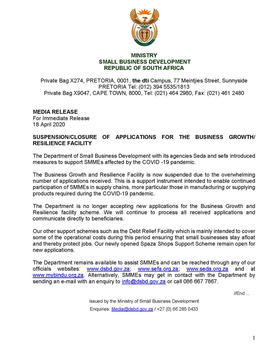 SayEntrepreneur's tweet photo. SME Relief fund application process suspended https://t.co/5UQPIGXNDm