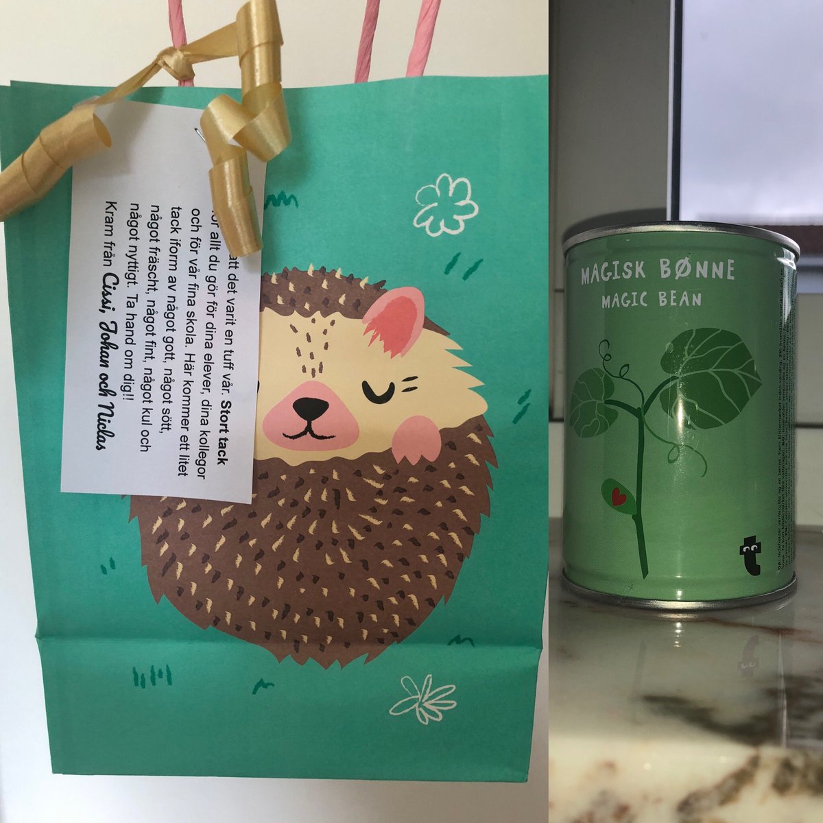 Vilken ledningsgrupp vi har som överraskar med en present en helt vanlig fredag <a href="/Runbacka/">Runbacka skolor</a> Tillsammans utvecklas vi, i med- och motgång. Nu ska det bli spännande att följa Magic Bean 🤩