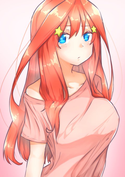 白兎さんがTwitterに投稿した中野五月(五等分の花嫁)のイラスト。