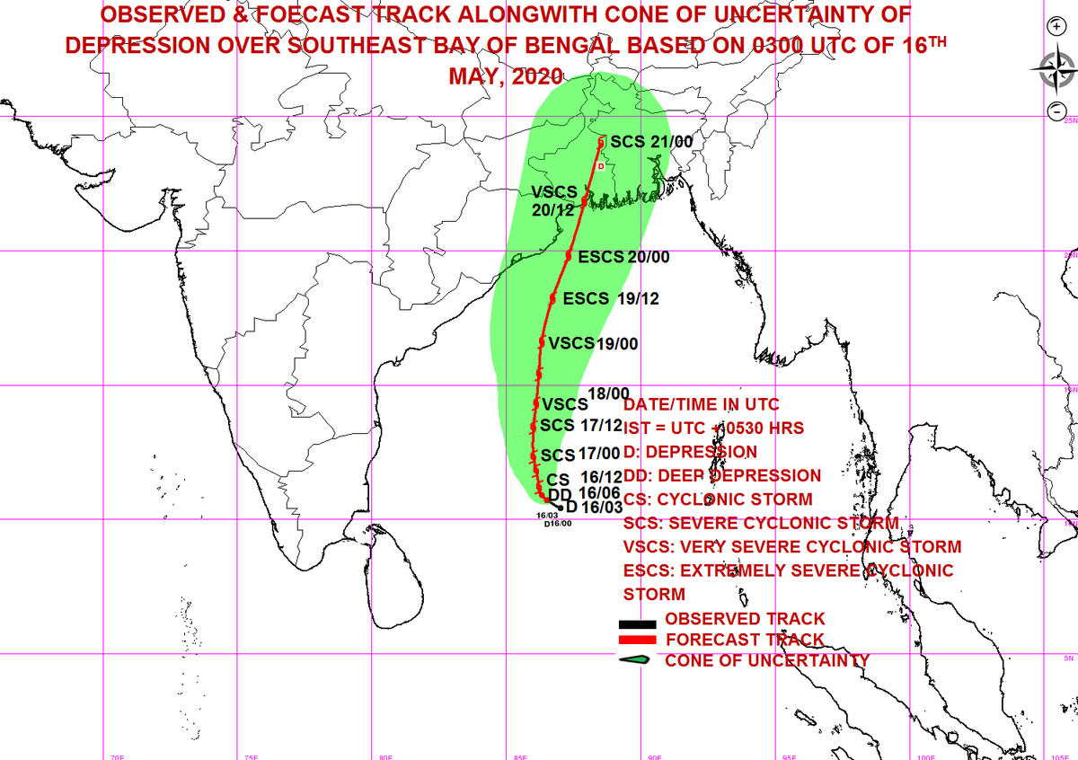 Indiametdept's tweet photo. DEPRESSION OVER SE BoB AND NEIGHBOURHOOD NEAR LATITUDE 10.7°N AND LONGITUDE 86.5°E, ABOUT 1060 KM SOUTH OF PARADIP (42976) (ODISHA).TO INTENSIFY RAPIDLY INTO A CYCLONIC STORM DURING NEXT 12 HOURS AND FURTHER INTO A SEVERE CYCLONIC STORM DURING SUBSEQUENT 24 HOURS. https://t.co/eSNyVcQz6L