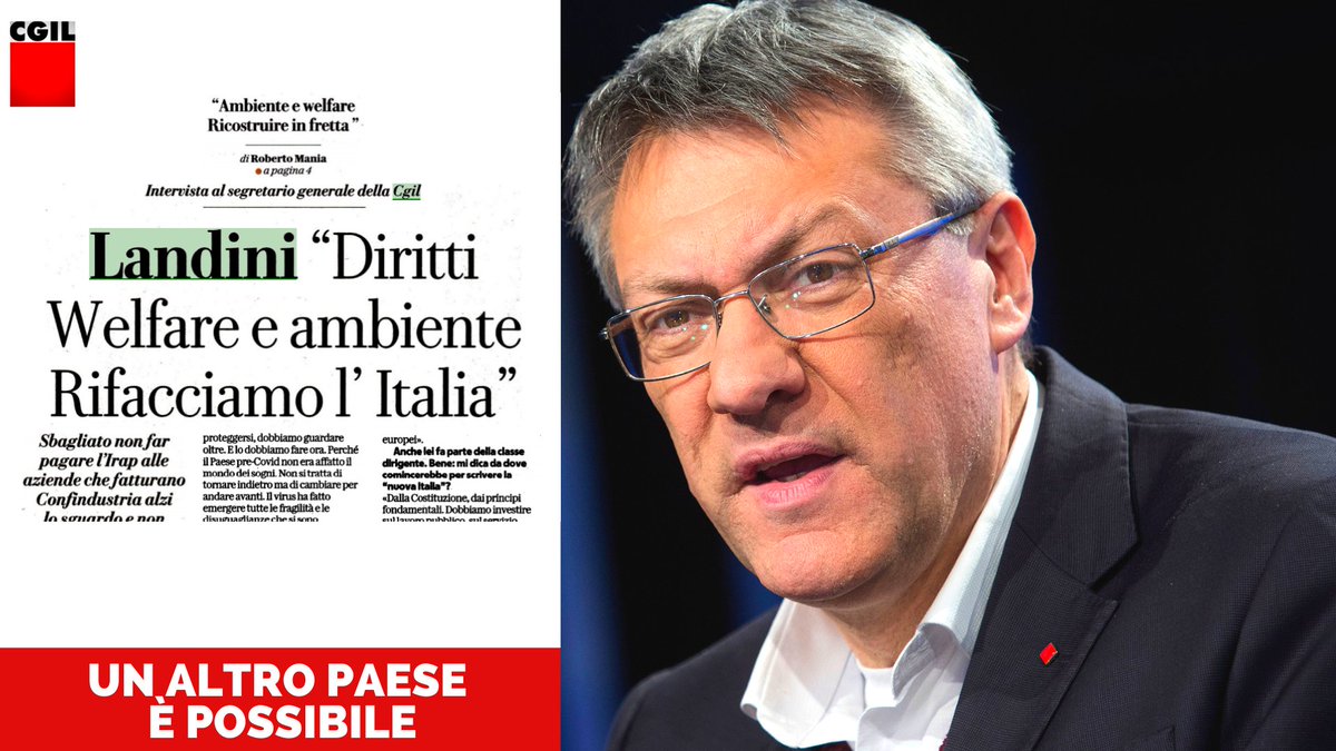 #MaurizioLandini: Un altro paese è possibile "che abbia al centro un nuovo Stato sociale, il rispetto dell’ambiente, un uso intelligente delle tecnologie digitali, un rapporto diverso tra imprese e lavoro" L'intervista su <a href="/repubblica/">Repubblica</a>  bit.ly/2zEu3ZN