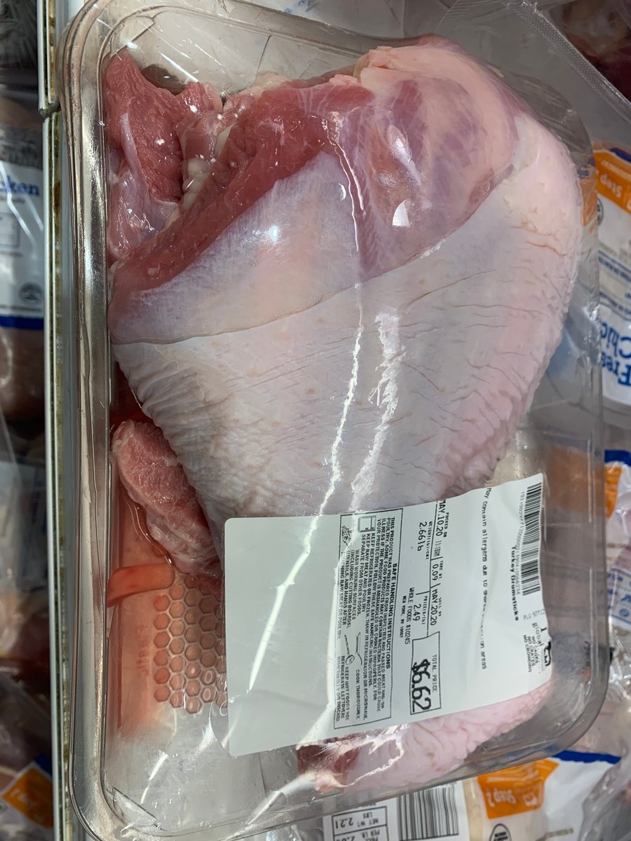 On supply chains: right now, there is plenty of food, it's just not the food you are used to seeing. And some staples are gone. Nothing is on sale, and many things don't have price labels. Also, unusual (for USA) and off-season cuts of meat: a turkey leg, a whole duck, oxtail.
