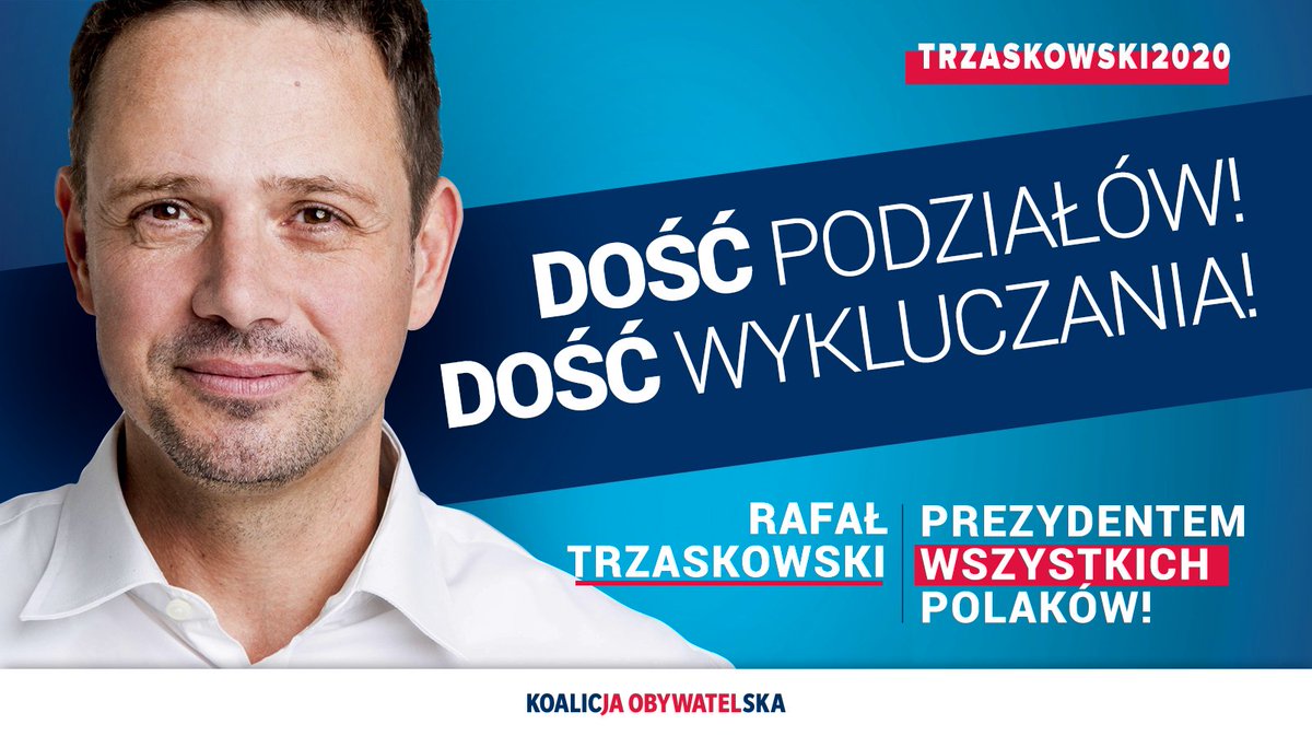 Obywatelska_KO's tweet photo. Wielka fala zmian rozpoczyna się teraz! Powiedzmy DOŚĆ podziałom i wykluczeniom. Polska należy do WSZYSTKICH Polaków‼️🇵🇱 

Dołączcie do @trzaskowski_ ✌️
#Trzaskowski2020

🔄Podajcie dalej! https://t.co/R7Q4V1lgXM