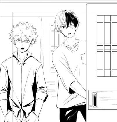 身長差ある轟爆の話を描いてるんですがこの絵面だけで照れ臭い 自分で描いてるのに照れる?… 
