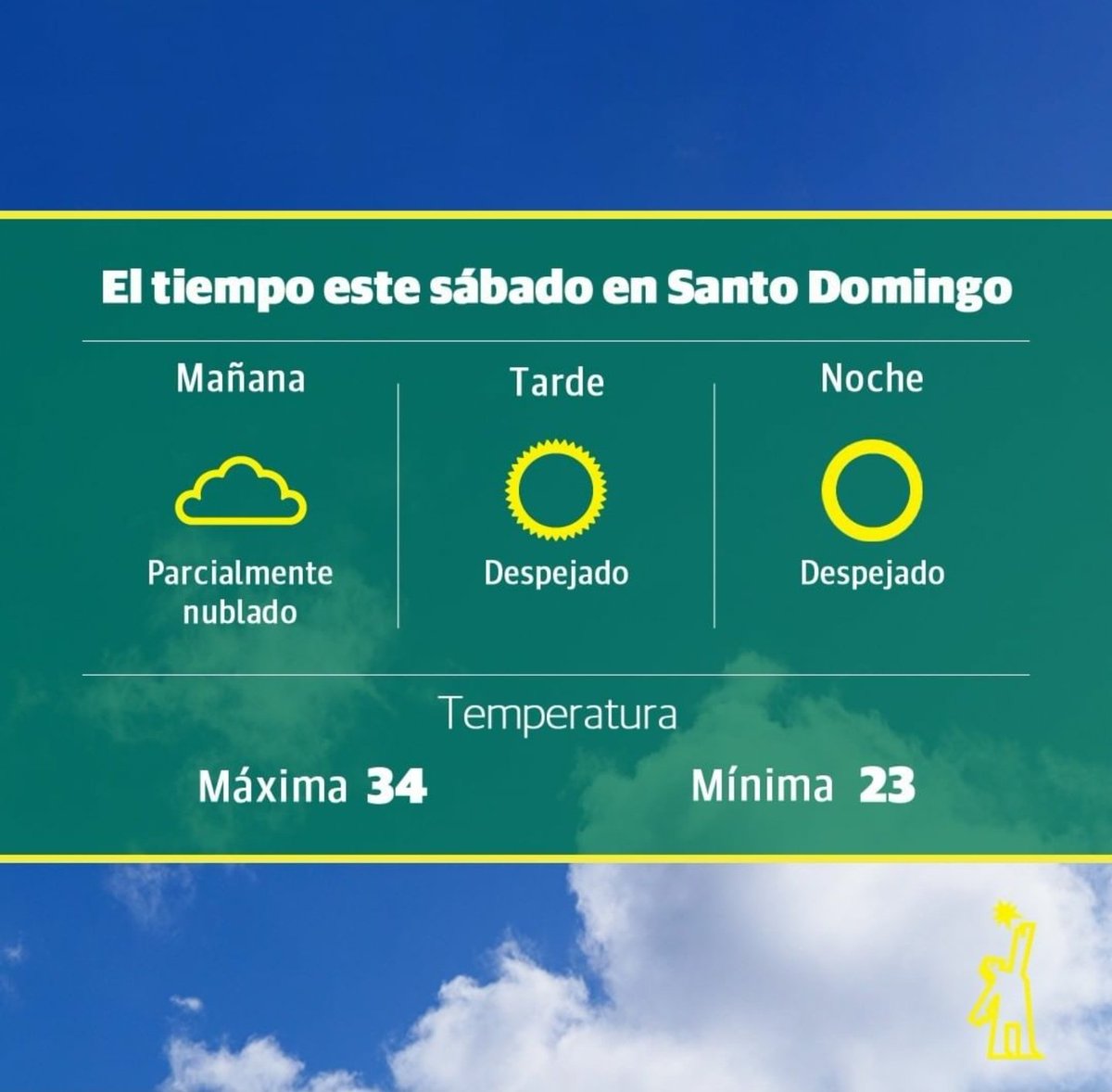 Dominicanagram's tweet photo. El tiempo en #SantoDomingo 🌞🌤 https://t.co/xUJ2aibnlZ