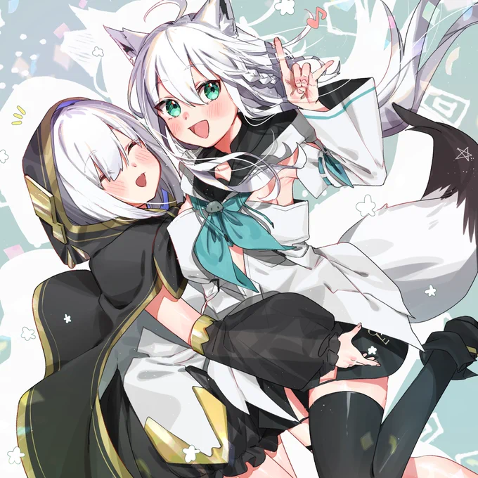 skebより!
白上フブキちゃんとアルス・アルマルちゃん
白髪は正義だ〜✌️ 