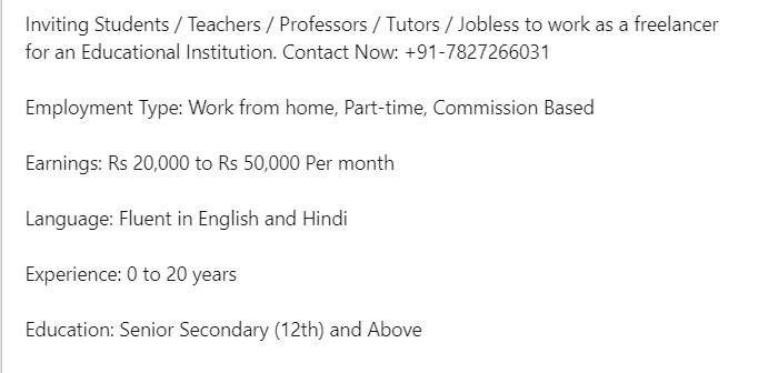 igiaindia's tweet photo. #JobSearch #Jobs #opportunities 
(Require Freelance Education Counsellor) https://t.co/PrirWeEccg