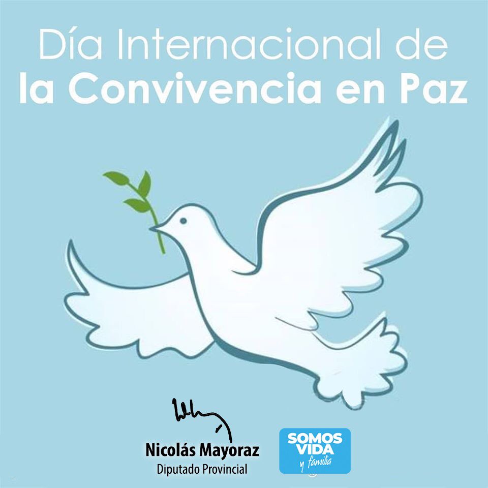 💙🕊 Convivir en paz es fundamental, hagamos del mundo un lugar mejor 🕊💙

#SomosVidayFamilia
#convivenciaenpaz #paz