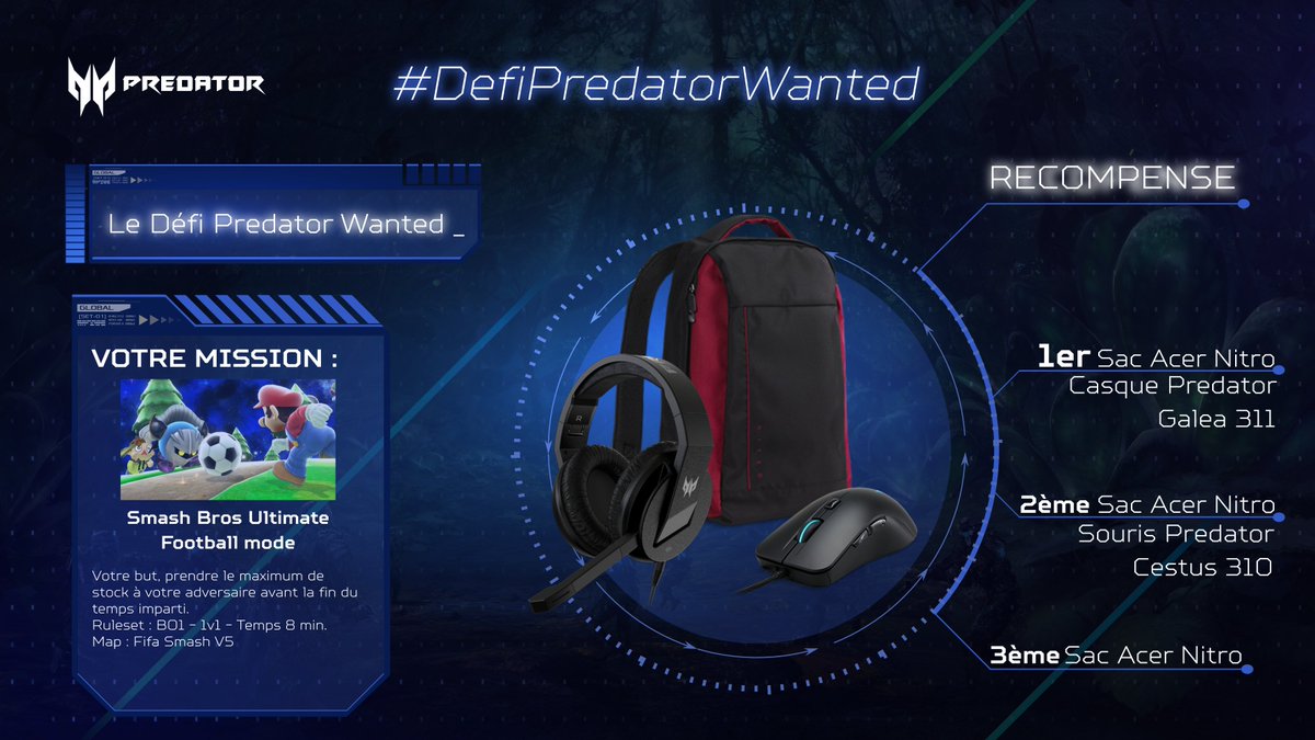SLY_NTK's tweet photo. RDV à 14h pour le #DefiPredatorWanted de la semaine
Inscription : https://t.co/VJx1HQRcCq https://t.co/rYIVrSCXSe