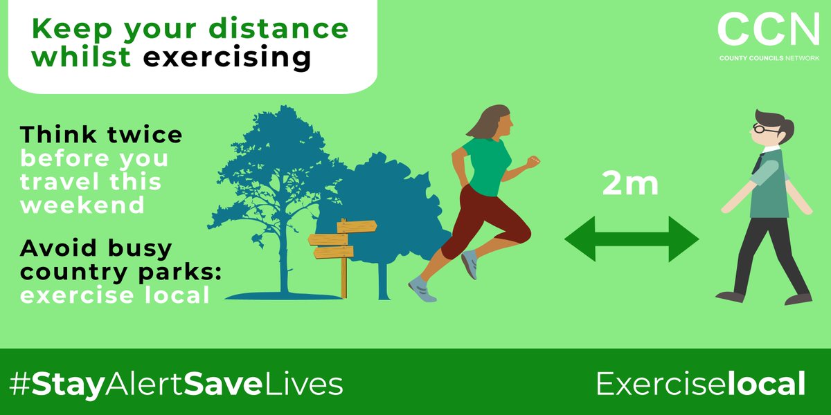 CCNOffice's tweet photo. โ This weekend, we are urging residents to #exerciselocal - and keep their distance.
๐ข County leaders are concerned that people will drive to country parks and coastal areas and overwhelm them - please stay local for now.
Read our warnings here: https://t.co/rf1BJ7m1rF https://t.co/qprJnEu30j