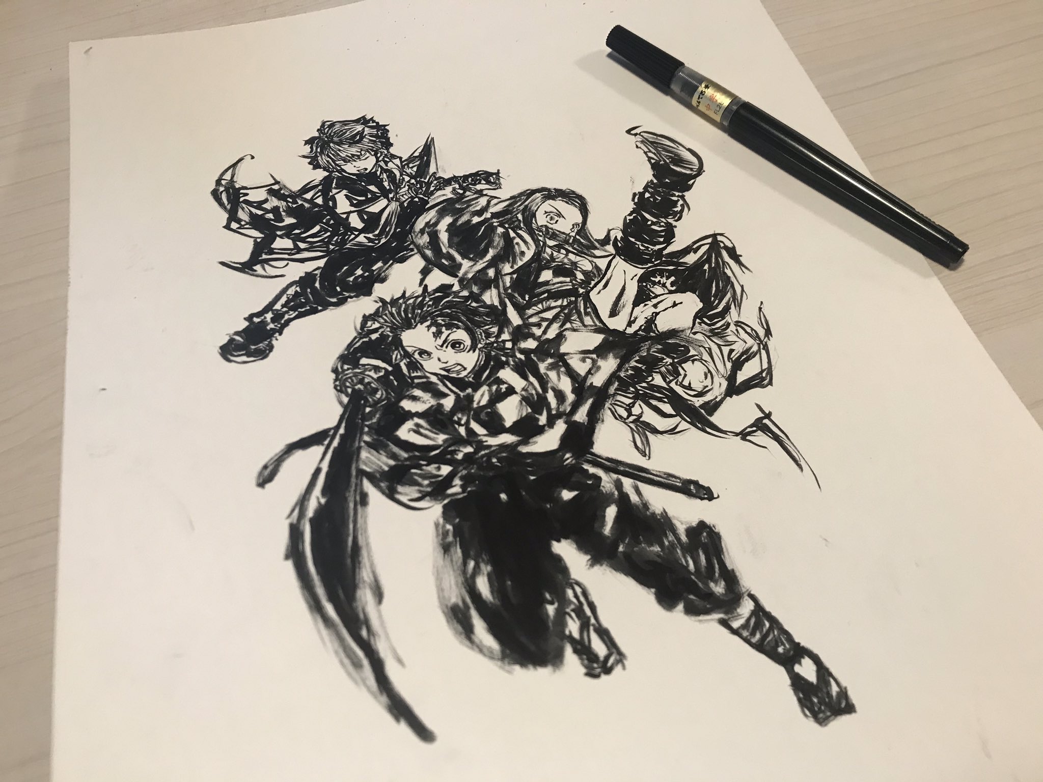 Yudai 鬼滅の刃 墨絵 3人目は善逸 鬼滅の刃 竈門炭治郎 竈門禰豆子 筆ペンアート 善逸 Art Drawing 鬼滅の刃イラスト 炭治郎 禰豆子 墨絵 イラスト アート 我妻善逸 Kimetsuno Yaiba Off T Co Ahafh9ncjw Twitter