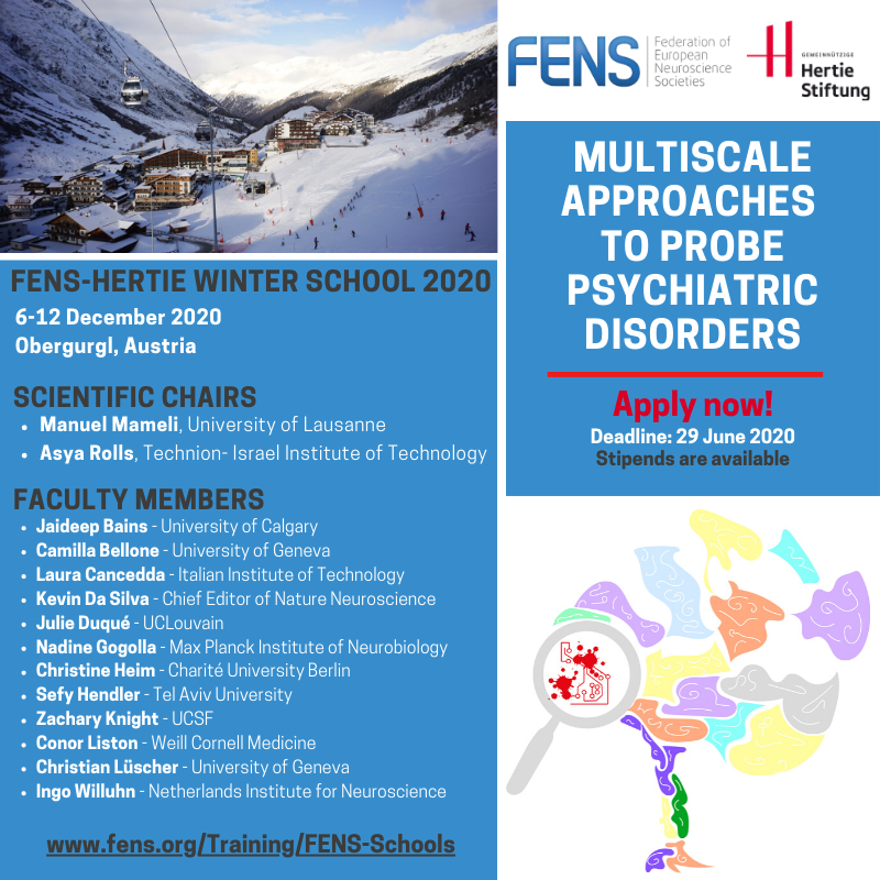 FENSorg's tweet photo. “In this FENS-Hertie #WinterSchool we will discuss the latest #neurotechniques to monitor, interrogate and reverse genetic, immune, synaptic and neuronal function.“
Application open - deadline 29 June 2020
More: https://t.co/uUENas2JZ0
#neuroscience https://t.co/hDiwPcDPAD