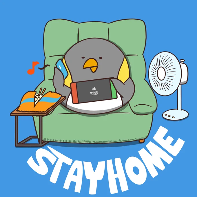 以前も違うところで貼りましたが、鳥たちの #StayHome アイコンを配布します
絶対家にいろっていう期間は過ぎつつありますが、油断せず長引かせないように気をつけましょー 