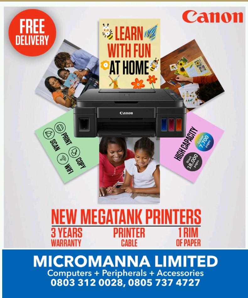 microManna's tweet photo. Print and copy at  One Naira thirty Kobo per page with 
Canon  G2411 Colour Printer/Scanner/Copier.

Each ink BOTTLE  yields 6000 pages and costs 8K

Ideal for offices, schools, small businesses and SOHO #affordable #savecost #freedelivery in Abuja + Kaduna https://t.co/d9L2KYpRce