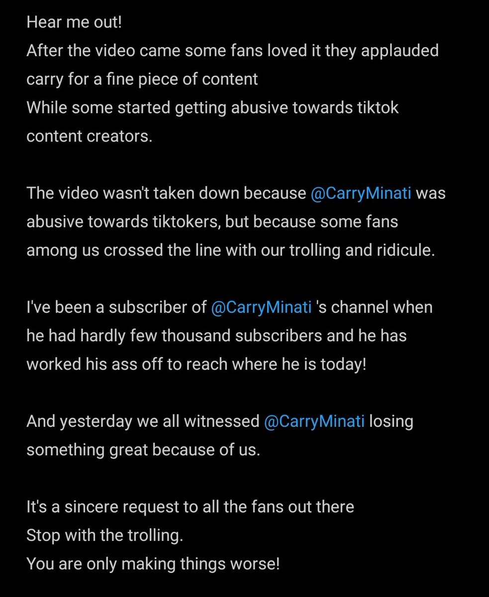 dshreyas92's tweet photo. @CarryMinati @CarryMinatiFan1 @CarryminatiC 
#WeSupportCarryMinati https://t.co/XY0C8zt0n7