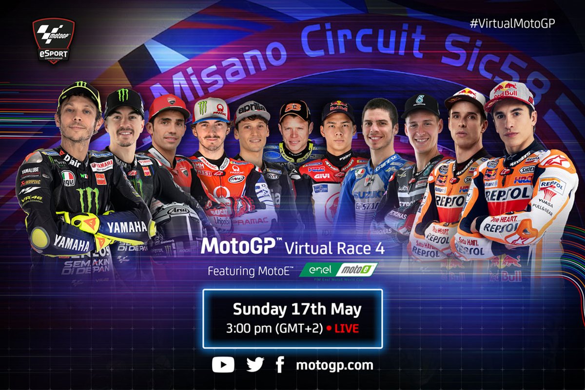 AUTOSPORT_web's tweet photo. MotoGPバーチャルレース：5月17日の第4戦はMotoEも開催。舞台はサンマリノGPの開催地ミサノ https://t.co/NhC4nURDKu #MotoGP #MotoGP_jp #MotoE #StayAtHomeGP #VirtualMotoGP https://t.co/CV5S3sfY90