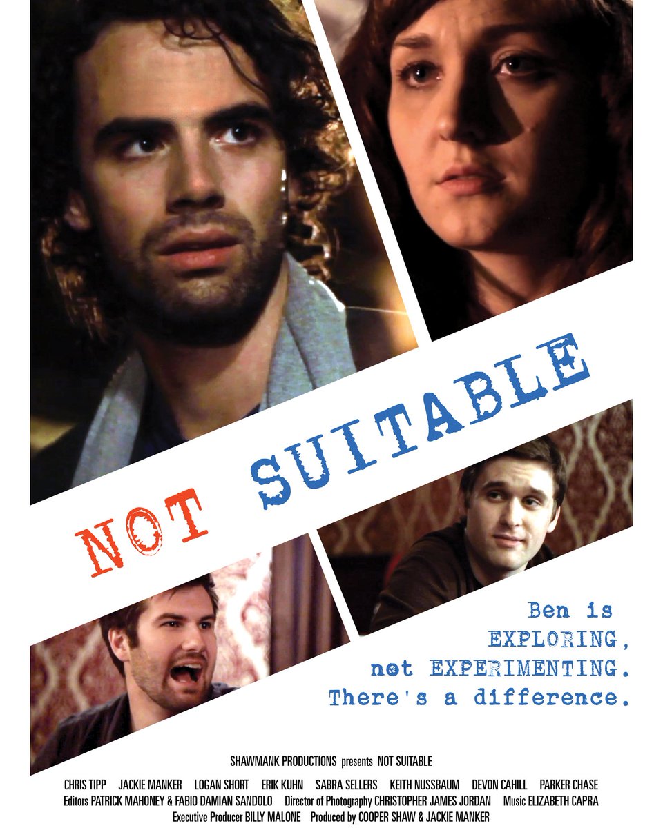 SuitableNot's tweet photo. Poster design by the wildly talented Michael B. Musgrave-Perkins. 
#indiefilm #shortfilm #comedy #notsuitable #film https://t.co/B5vEQw31HC