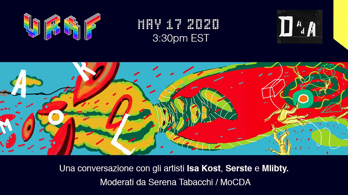 MOCDA_'s tweet photo. VRAF3 @RareArtFest Rare Artists GO LIVE
@PowerDada presents 3 simultaneous conversations in
English: https://t.co/LgInD1xzu3
๐ฃ๏ธ@Grandenchilada
Italian: https://t.co/89cGEm0e7t
๐ฃ๏ธ@MOCDA_ @SerenaTabacchi
Spanish: https://t.co/JViUzyR4Ry
๐ฃ๏ธ@PowerDada
โ๏ธMay 17th Sun 3:30 EST https://t.co/Stpfus8Mnq