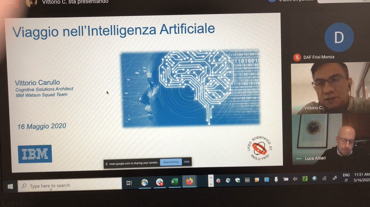 FlorianaFer's tweet photo. Never stop #goodtechIBM @IBMorg .Oggi durante l’open day della scuola Frisi di Monza, l’@IBMItalia presente per  raccontare il valore dell’innovazione ed in particolare #ia. Didattica a distanza con @AltieriLuca e @v_carullo https://t.co/nXcVWL6iJN