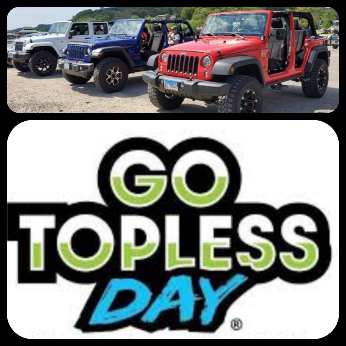 It's national Jeep Go Topless Day!  Since we were unable to have our Go Topless ride this year, let's have a virtual Jeep ride!  Let's see your favorite picture of your topless Jeep!   Photo credits!  📸 Steve Long