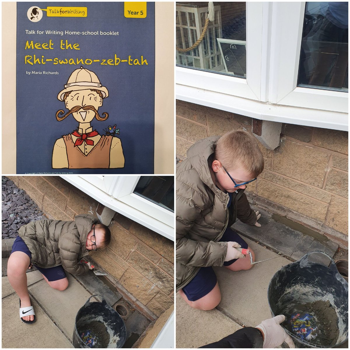 BurkeBreezy's tweet photo. Yesterday Luie completed his TalkForWriting project whcih he really enjoyed doing, continued to read Billionaire Boy and learned a life skill by @CarlRoby4, making cement and filling some holes, he did a great job &amp; loved it! @parishschool1 @Miss_RDN @MrHardy17 https://t.co/jSpKOud3oE