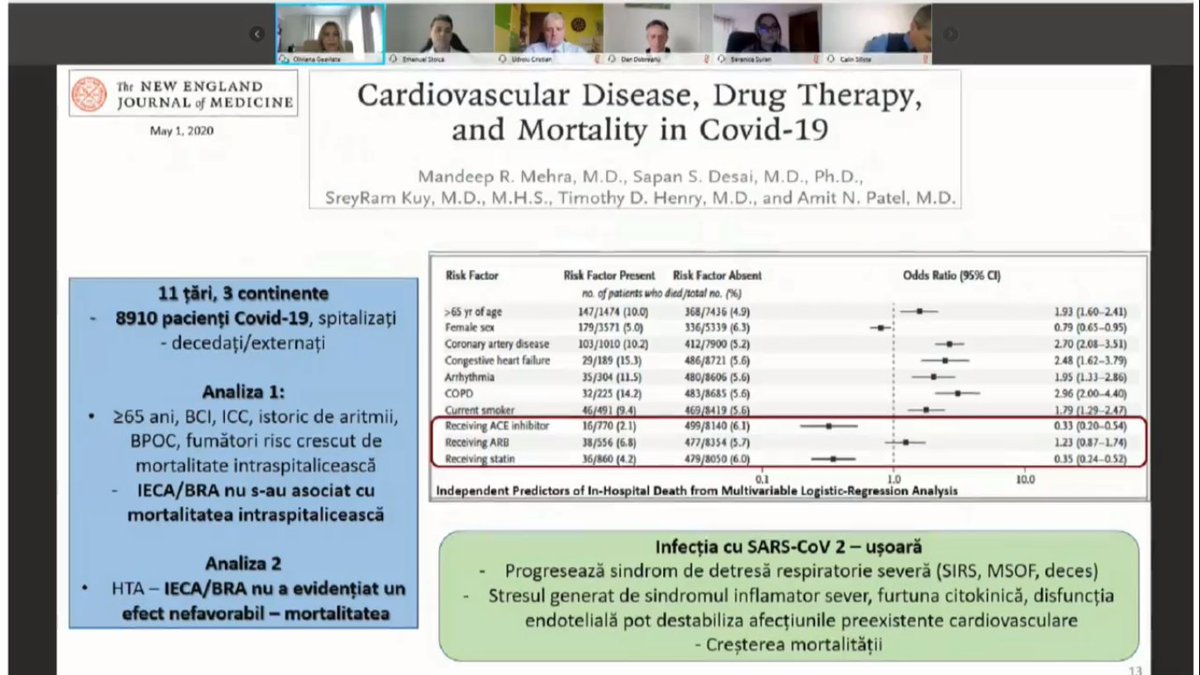 SRCCardio's tweet photo. Tratamentul cu inhibitori ai sistemului renina-angiotensina-aldosteron în infecția cu SARS-CoV-2 ~ Dr. @OlivianaDg 
#CNP #ROCardio https://t.co/4D7CRqCKTp