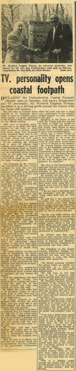 PembsCoast's tweet photo. Some newspaper articles marking the opening of the Pembrokeshire Coast Path National Trail, May 1970
#StayHomeSaveLives #CoastPath50
Rhai o'r erthyglau papur newydd yn nodi agoriad Llwybr Cenedlaethol Arfordir Sir Benfro, Mai 1970
#ArosGartrefAchubBywydau #LlwybrArfordir50 https://t.co/jtlm8OwM7J