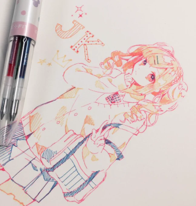 JKの時ハマってたボールペン一発描き発掘した 