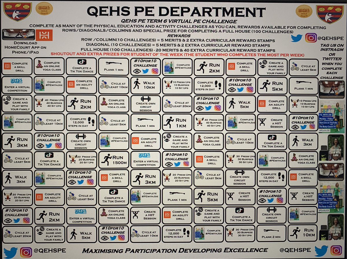 Term 6 PE Virtual 100 Core PE Challenge.....all ready to go <a href="/YourSchoolGames/">School Games</a> <a href="/HomeCourtai/">HomeCourtai</a> <a href="/thebodycoach/">Joe Wicks</a> <a href="/nikerunningclub/">nikerunningclub</a> <a href="/tiktok_us/">TikTok US</a> 🤞