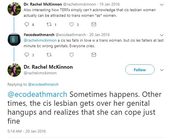 Is it left wing to say that squeezing a thigh is sexual assault but pressuring a lesbian to 'cope' with a penis is not?