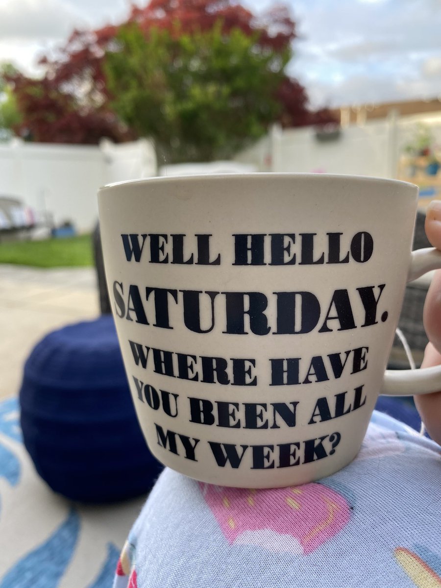 flyersgirl38's tweet photo. Here’s hoping everyone has a lovely Saturday 😊🌺☀️ #enjoyingmybackyard #linusisniffingtheair #morningtea https://t.co/3yTeWiE4W7