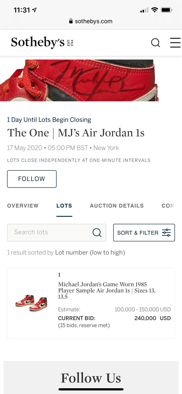 Michael Jordan's Game Worn 1985 Player Sample Air Jordan 1s, Sizes 13,  13.5, The One, MJ's Air Jordan 1s, 2020