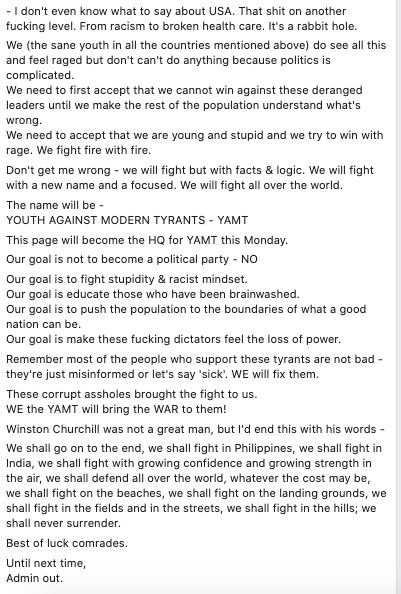 POSTSCRIPT: The admin of the DDS Confessions page has turned this mass trolling into a mass movement against Tyranny. The new name of the page will be -YOUTH AGAINST MODERN TYRANTS - YAMT https://www.facebook.com/ddsconfessions/posts/3224311504267245?__tn__=K-R