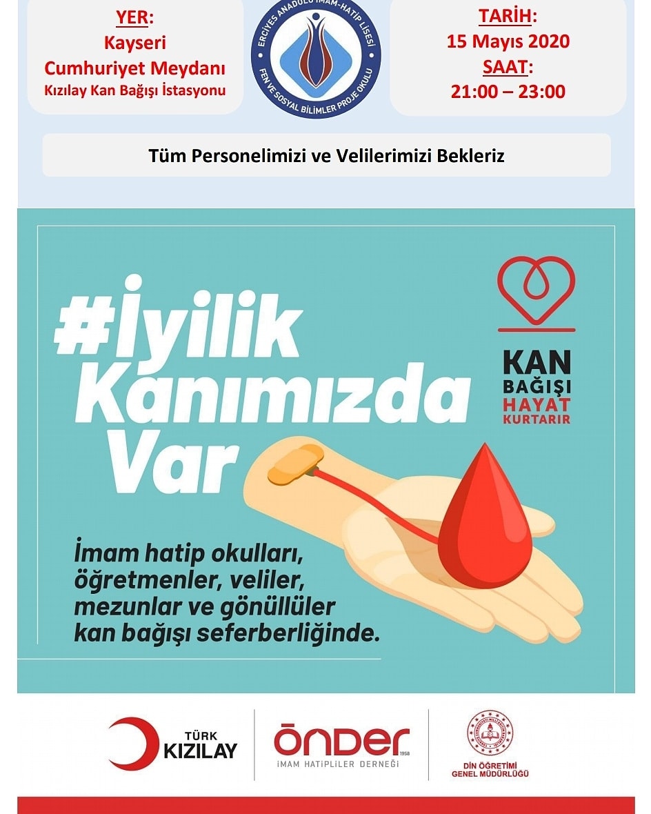 Erciyes Aihl kan bağışı kampanyasına personelimiz ve velilerimizle katıldık...