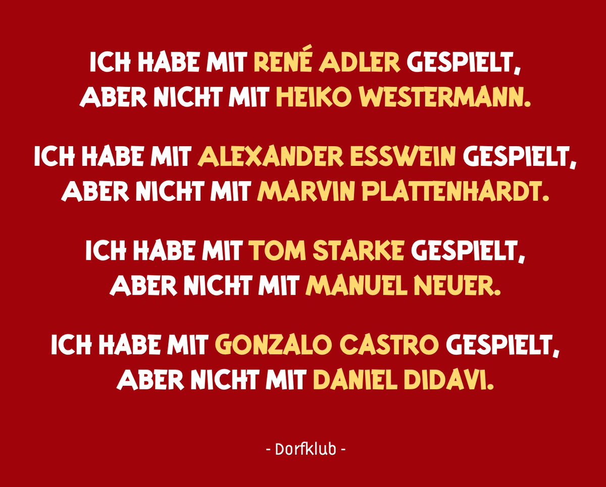 sgaspach's tweet image. 🧐 | Nächste Runde: Welchen SG-Kicker suchen wir?

René #Adler ✅ Heiko #Westermann ❌
Alexander #Esswein ✅ Marvin #Plattenhardt ❌
Tom #Starke ✅ Manuel #Neuer ❌
Gonzalo #Castro ✅ Daniel #Didavi ❌

🤭 Auch hier ist wieder reichlich Erfahrung mit dabei!