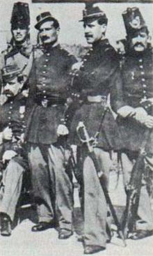 As a result, the only column of Bourbon troops to come into contact with Garibaldi's men was the one sent towards Vita led by Major Sforza, numbering 600, mostly infantry known as 'Cacciatori Napoletani' (see photo) >> 78