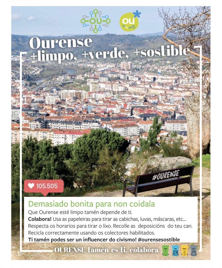 sostible's tweet photo. Temos unha cidade demasiado bonita como para non coidala. Colabora usando as papeleiras para tirar as cabichas, as luvas e máscaras, papeis, as deposicións da túa mascota... E cando uses os colectores lembra reciclar correctamente e cumplir cos horarios de recollida. #ourense https://t.co/xsptaURGBm