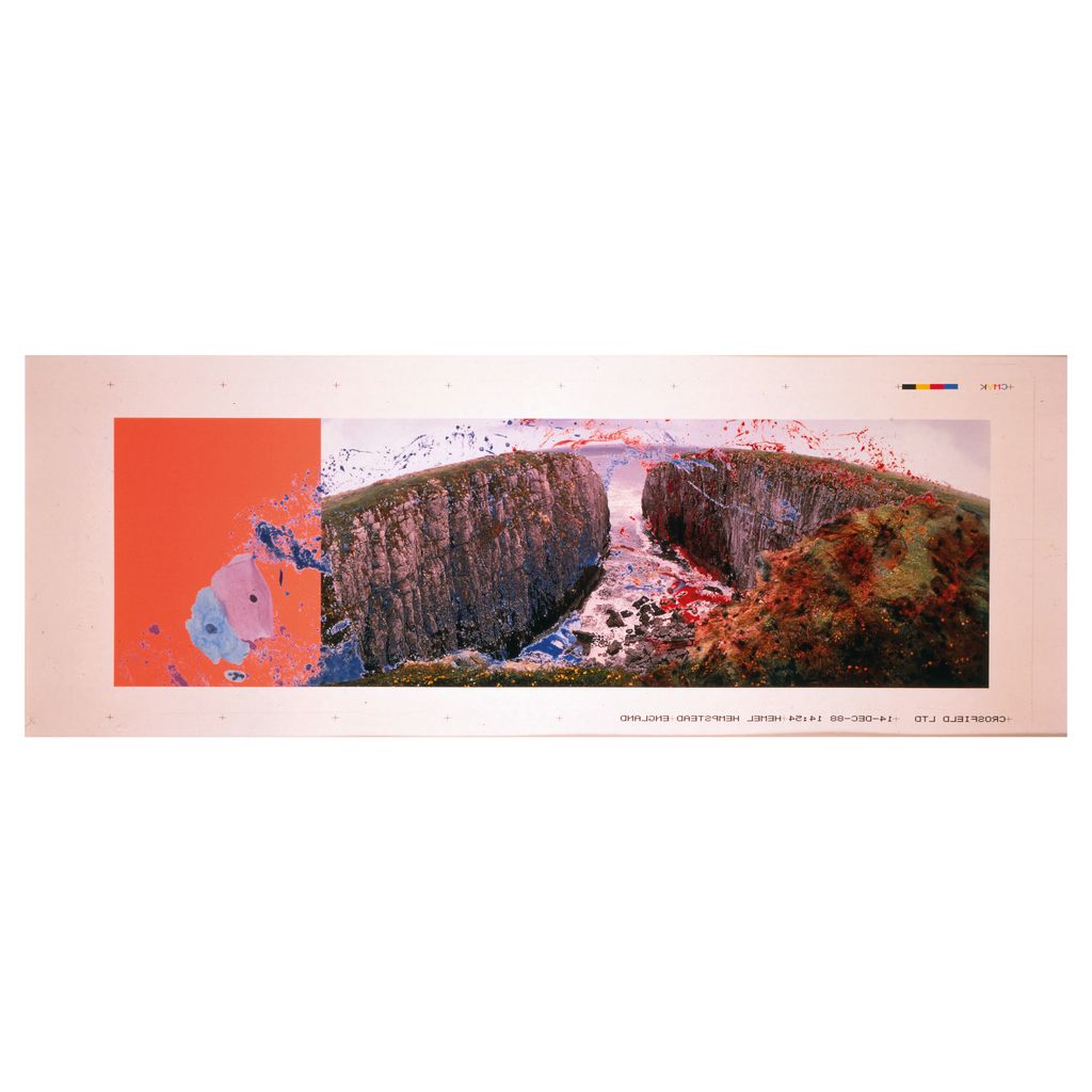 mao_gallery's tweet photo. Viral Landscapes by #HelenChadwick at MAO in 1989. Photos of the coast layered with microscopic patterns of human cells, colour-washed by the sea. Chadwick suggests an analogy between the body and nature, ecological pollution and human sickness. Read more on Instagram #MAOarchive https://t.co/RfmtTtVHY2
