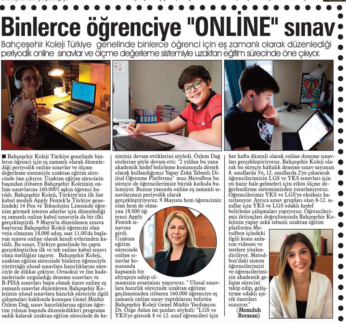 ‘’Binlerce Öğrenciye Online Sınav’’ | (Büyük Kayseri Gazetesi)

#bahçeşehirkoleji 
#uzaktaneğitim