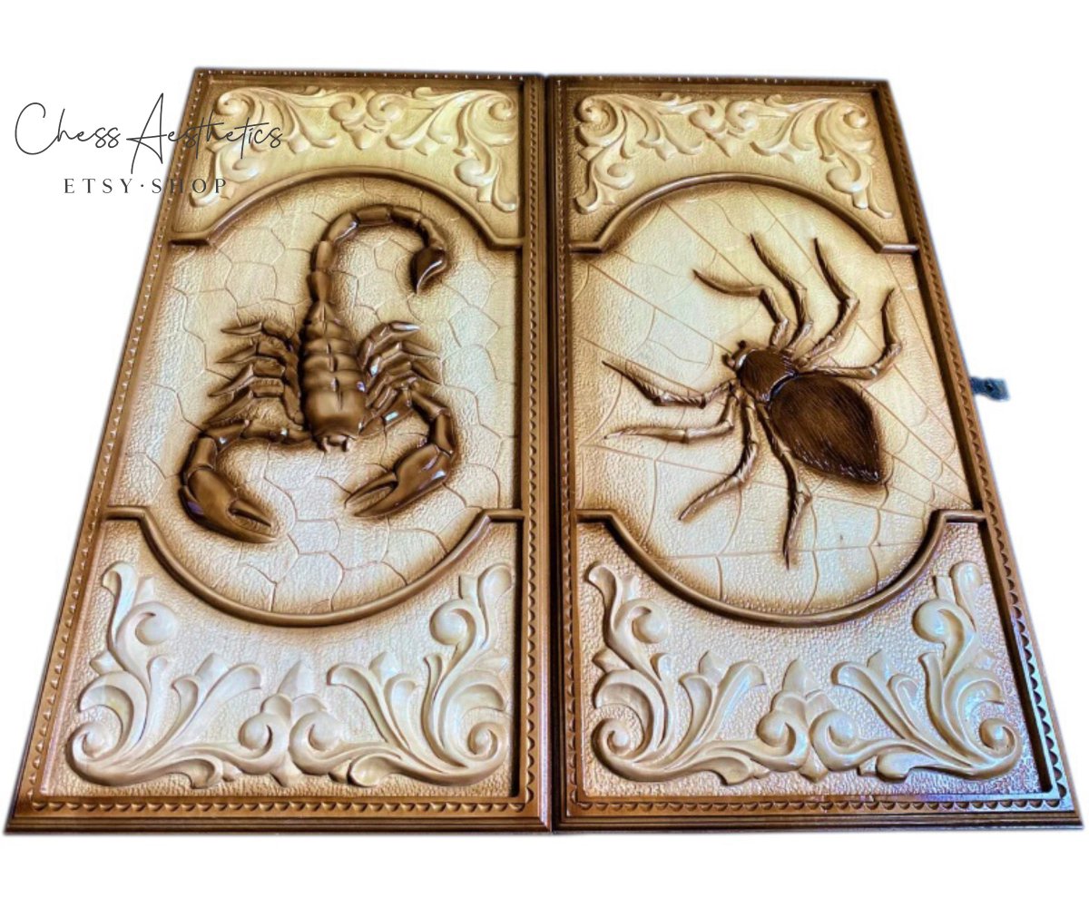 AestheticsChess's tweet photo. Large wood carve backgammon set | Unique handmade Backgammon
https://t.co/9RG6K56YnC

#backgammonset #backgammonboard #backgammonwood #backgamon #luxurybackgammon #exclusivebackgammon #largebackgammon #scorpiobackgammon #backgammon #spider #scorpio #giftfordad #giftidea #gifts https://t.co/dvInUHGF9l