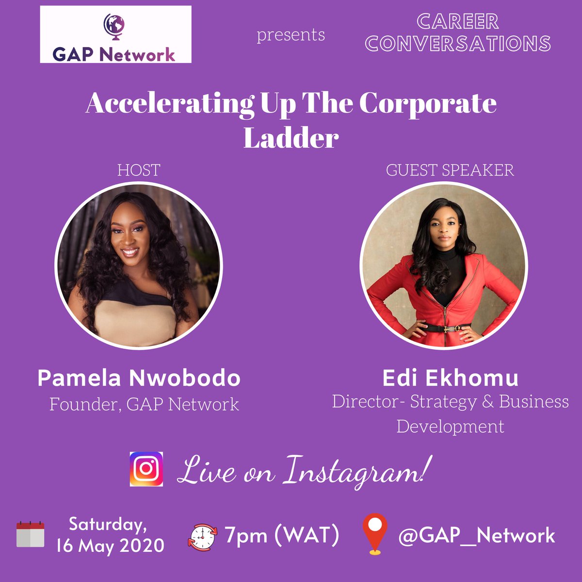 gap_network's tweet photo. Tune in to our Instagram Live session today at 7pm for the first of our #CareerConversations Series. You don’t want to miss this! Tell a friend to tell a friend 🤗🏅 https://t.co/WkggX8os8s