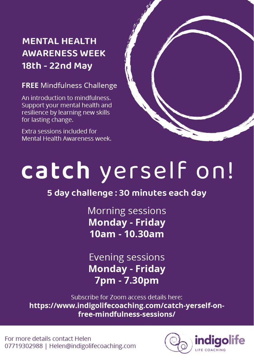 LipsSuicidePrev's tweet photo. As part of Mental Health Awareness week 18th – 22nd May 2020, Helen McDonnell a board member with @AwareNI is offering free online mindfulness sessions via zoom for adults 18+
Support your mental health and 
register for zoom access by visiting:
https://t.co/1i3tWhiLVR https://t.co/UtscjgrtXp